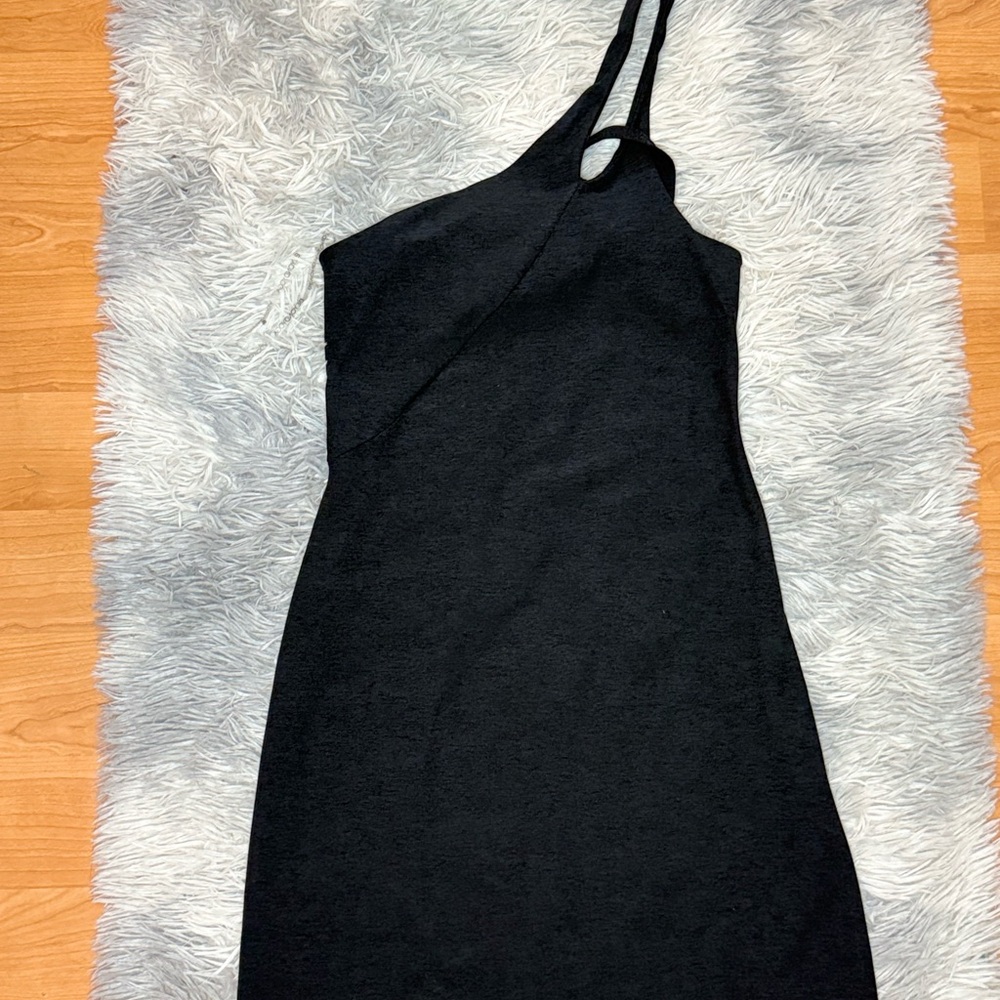 Beyond Yoga Black One-Shoulder Dress